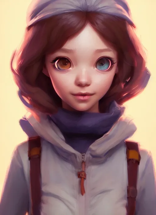 Image similar to a character concept art of an adventurous girl | | pixar - cute - fine - face, pretty face, realistic shaded perfect face, fine details by stanley artgerm lau, wlop, rossdraws, james jean, jakob eirich, andrei riabovitchev, marc simonetti, and sakimichan, trending on artstation