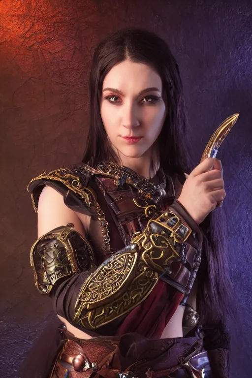 Image similar to a female DND kalashtar, high resolution film still, 8k, HDR colors, cosplay, studio lighting