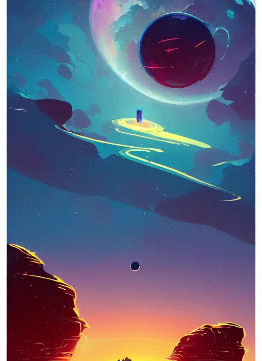 Image similar to a beautiful ultradetailed matte painting of a black hole swallowing a star, colorful and bright, clouds in the distance dark fantasy, d & d, artstation, art by petros afshar, tom whalen, laurie greasley and greg rutkowski and ilya kuvshinov