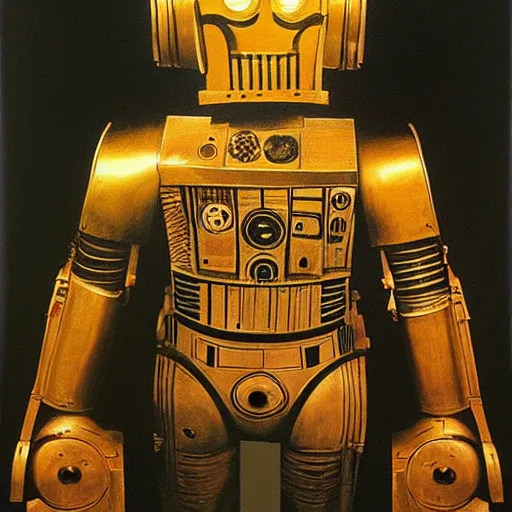 Image similar to painting of c - 3 p 0 by leonardo da vinci