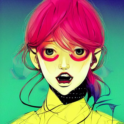 Image similar to a portrait of a girl, hiroyuki takahashi color scheme