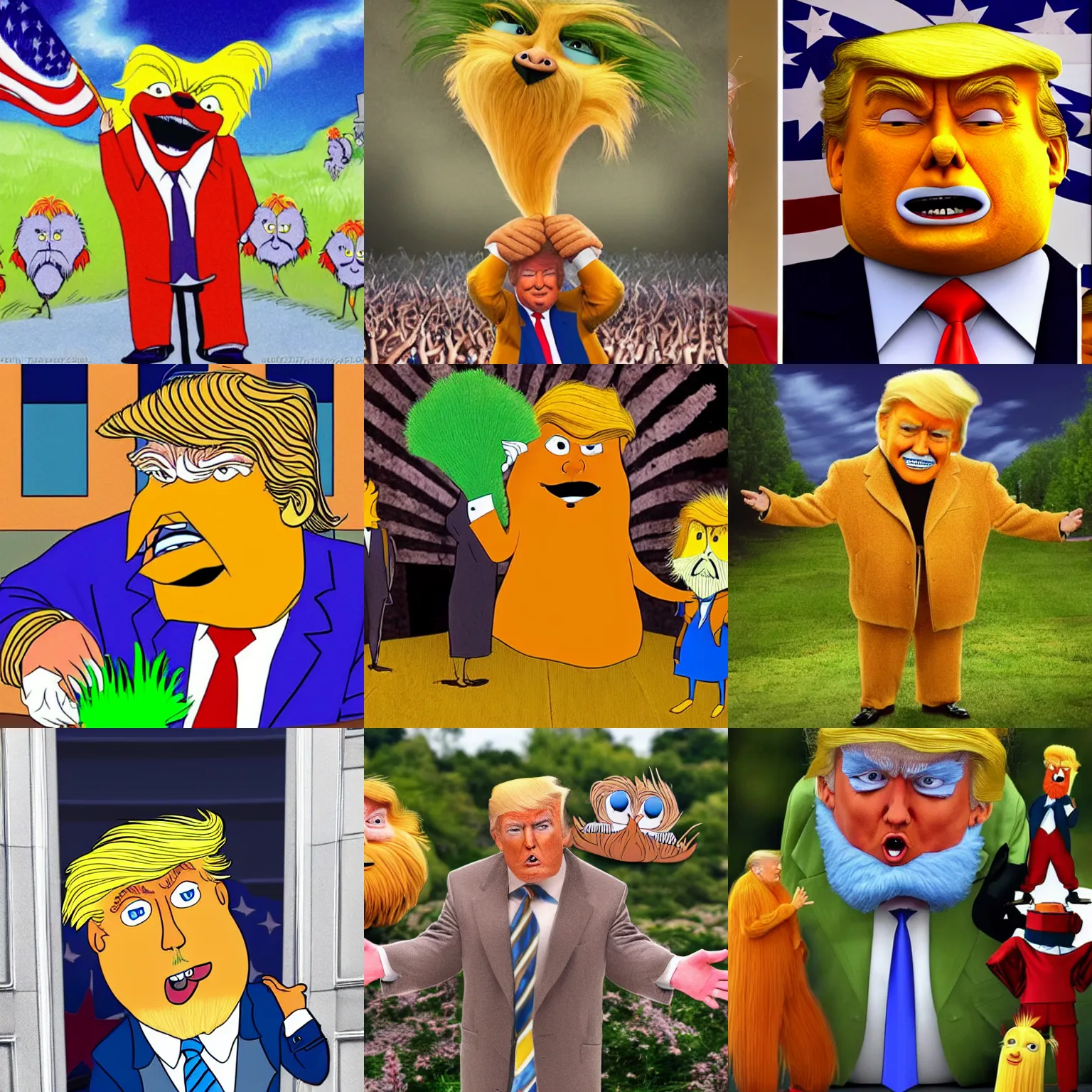 Prompt: donald trump as the lorax