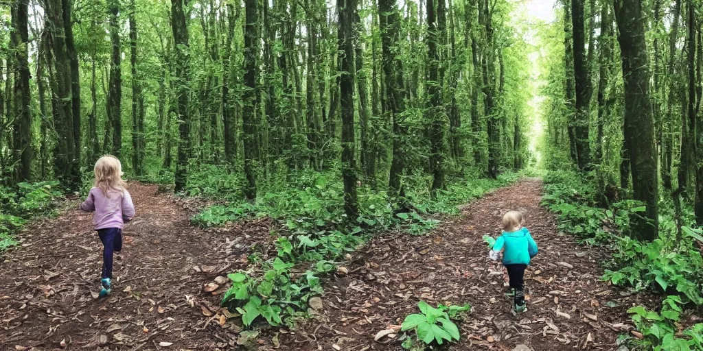 Prompt: going for a walk in the country eating leaves in the forest long arms. really long arms. very long arms, arms. drinking water from a stream