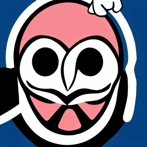 Image similar to vinyl designer toy, character head shaped as crescent, with hands and legs growing from head, creepy smiling evil face with wrinkles, holds a small knife in hand