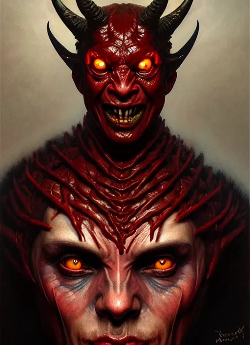 Prompt: devil man, intricate skin pattern texture, savage, full body, hyper realistic, extremely detailed, dnd character art portrait, dark fantasy art, intricate fantasy painting, dramatic lighting, vivid colors, deviant art, artstation, by edgar maxence and caravaggio and michael whelan and delacroix.