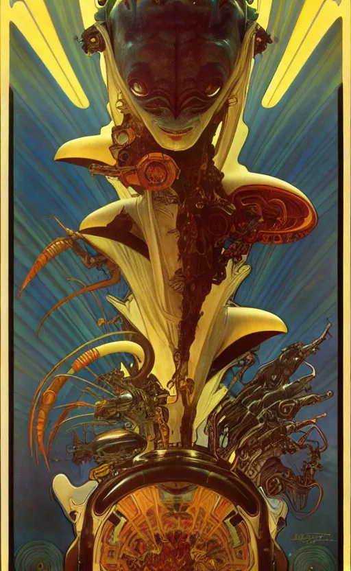 Image similar to exquisite imaginative alien creature poster art, movie art, by lucusfilm, weta studio, alphonso mucha, james jean, frank frazetta, 8 k, denoised