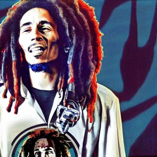 Image similar to cyberpunk bob marley