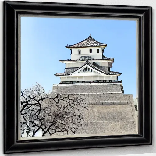 Image similar to himeji castle, japanese white castle on a bright day by bardley noah