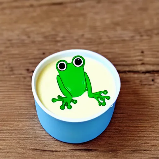 Image similar to frog in yogurt