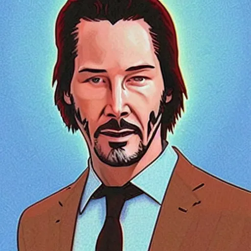 Image similar to “ keanu reeves retro minimalist portrait by jean giraud, moebius starwatcher comic, 8 k ”