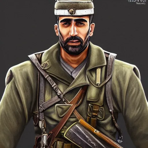 Prompt: ! kurdish! legionnaire soldier, highly detailed, digital painting, artstation, award winning art, sharp focus, incredibly strong and tall