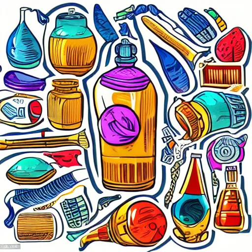 Prompt: Ship in a bottle, sticker, colorful, illustration, highly detailed, smooth and clean vector curves, no jagged lines, vector art, smooth