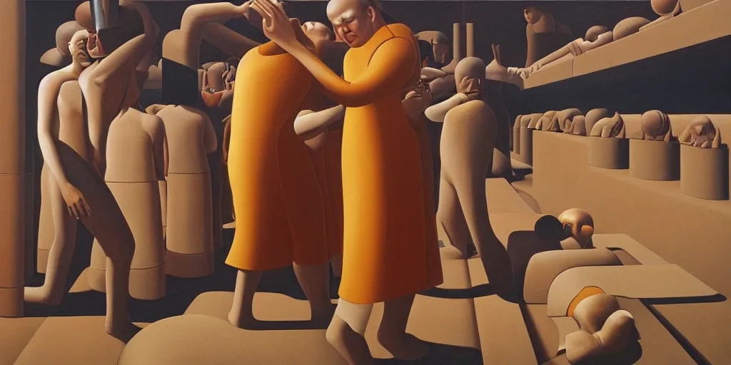 Prompt: science - fiction poster, oil painting by george tooker