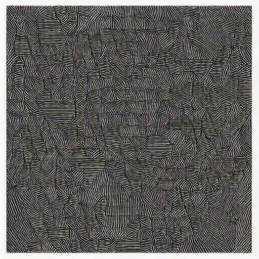 Image similar to super resolution texture with line, form, mesh, vectorial geometric pattern, black and white generative geometric art, dark palette ; ink drawings, illustration and sketches, textures, ultra - detailed design, drafts, upscale photo, hyperrealism, volumetric light and texture artstation