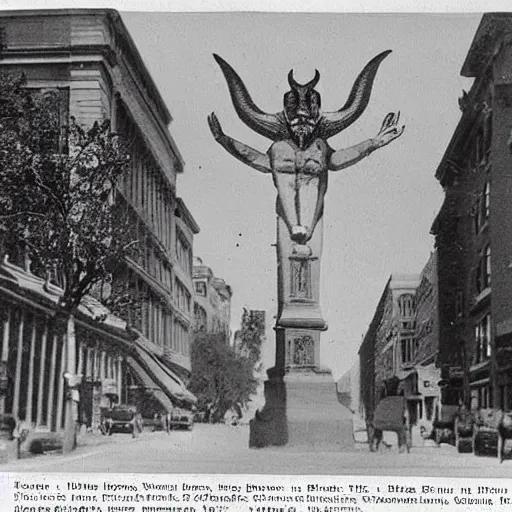 Image similar to 1910s photograph of Baphomet in Washington DC