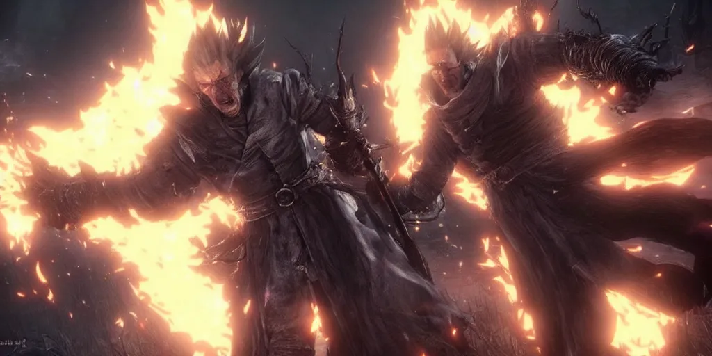 Image similar to bloodborne super saiyan