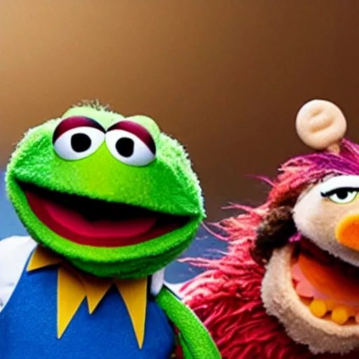 Prompt: Muppets doing drugs