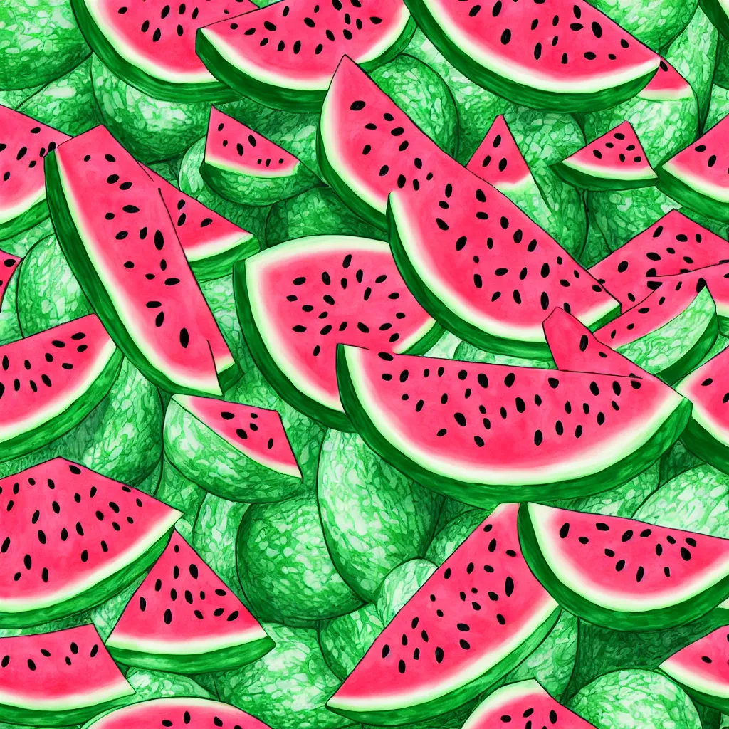 Image similar to seamless watermelon drawings texture art, 4k