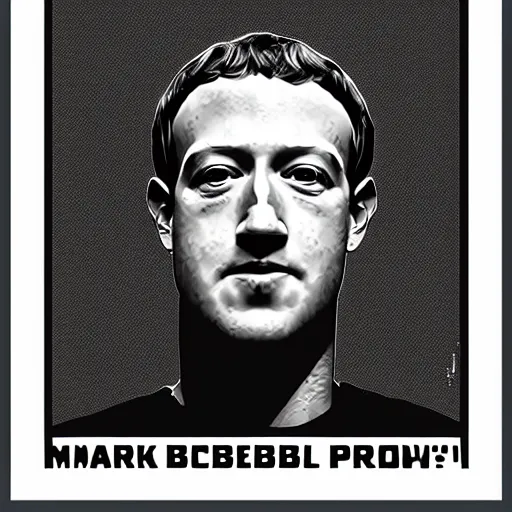 Image similar to mark zuckerberg, communist propaganda poster style, digital art, 8K HD