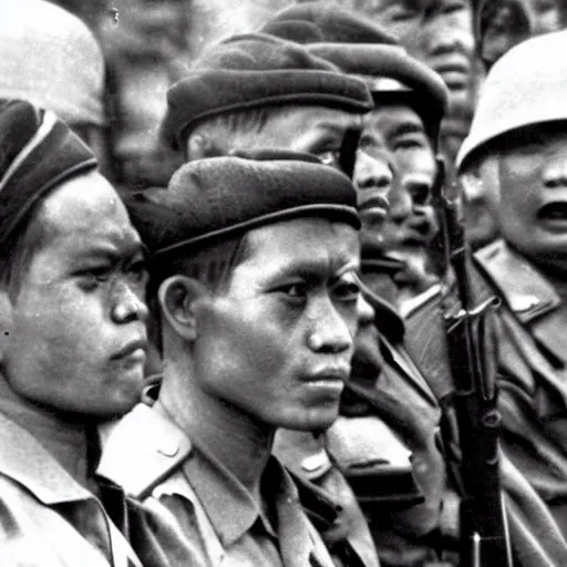 Image similar to indonesian national revolution 1 9 4 5, perfect faces