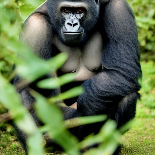 Image similar to Human with a gorilla-like facial features