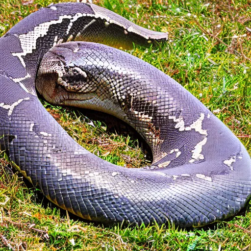 Image similar to big python with head turned up side down