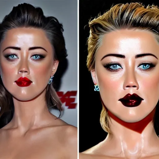 Image similar to a [ gourd ] carved shaped to look like ( amber heard ) face hybrid intercross