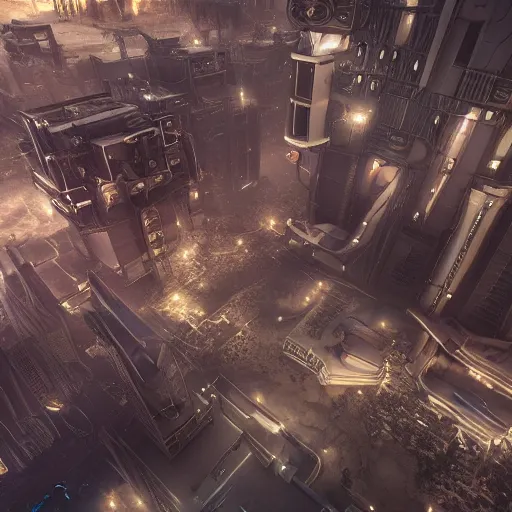 Prompt: A futuristic steampunk city during war, unreal engine, 8k render, octane render