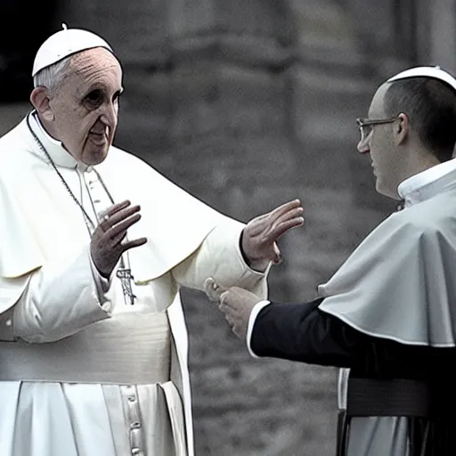 Prompt: the pope giving out communion to a fascist, 8k