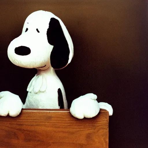 Image similar to candid portrait photograph of snoopy, taken by annie leibovitz