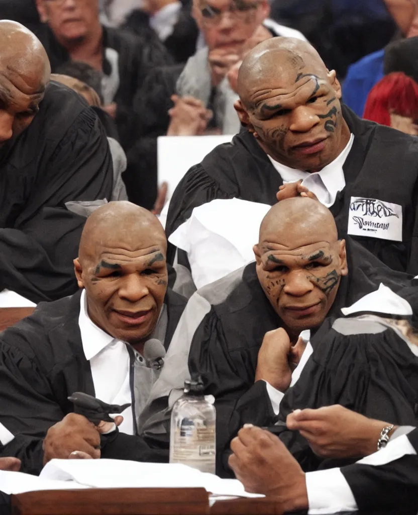 Image similar to mike tyson as a judge