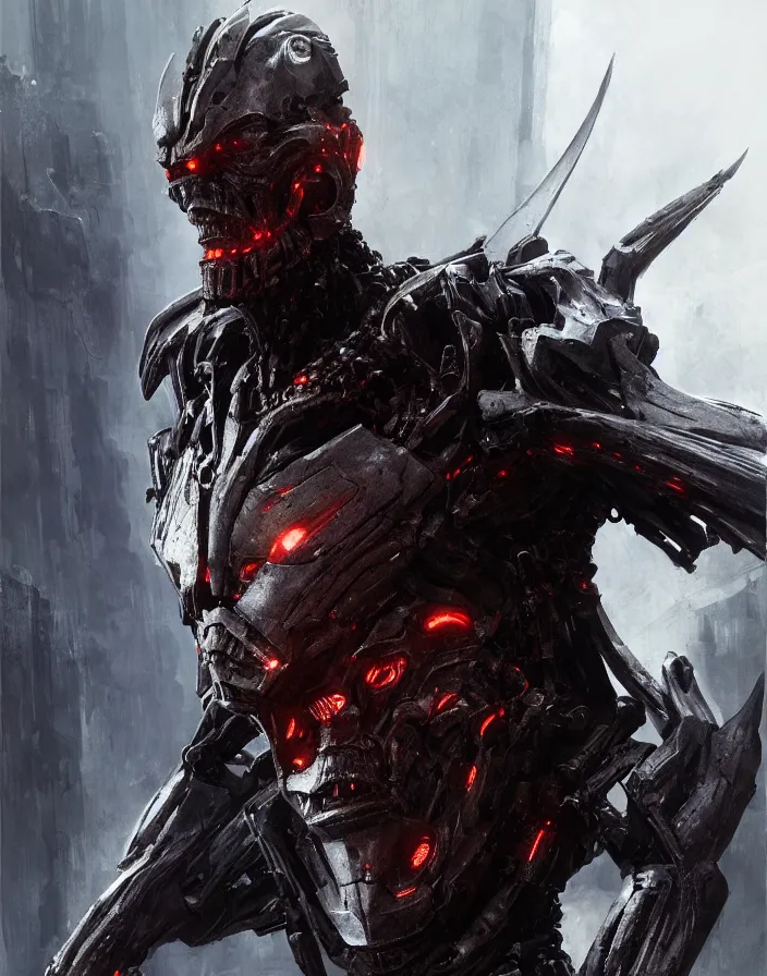 Image similar to willem dafoe as victor stone, full body concept, cyborg, borg, strogg, face of a man, terminator, flesh, quake strogg, doom demon, wolfenstein, monstrous, symmetry, symmetrical, concept art by ruan jia and greg rutkowski