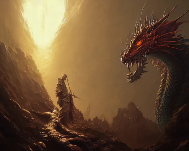 Image similar to highly detailed portrait of a fantasy dragon, in dragon ’ s dogma : dark arisen, stephen bliss, unreal engine, fantasy art by greg rutkowski, loish, rhads, ferdinand knab, makoto shinkai and lois van baarle, ilya kuvshinov, rossdraws, tom bagshaw, global illumination, radiant light, detailed and intricate environment