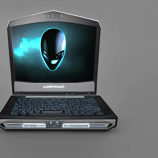 Image similar to alienware laptop octane render, futuristic