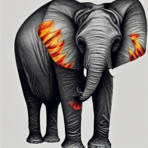 Image similar to billie eilish as an elephant