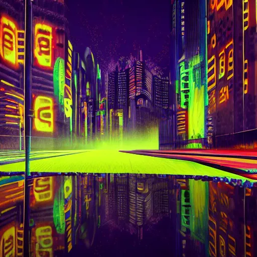 Image similar to retro-futuristic city realistic grafitti utopia photorealism rain reflection cyber ,8k
