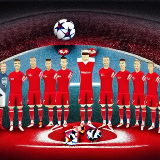 Prompt: football club spartak moscow wins the 2 0 2 4 champions league final at wembley stadium, digital painting, aesthetic, smooth, sharp focus, highly detailed painting by soviet realism, 8 k w 1 0 2 4