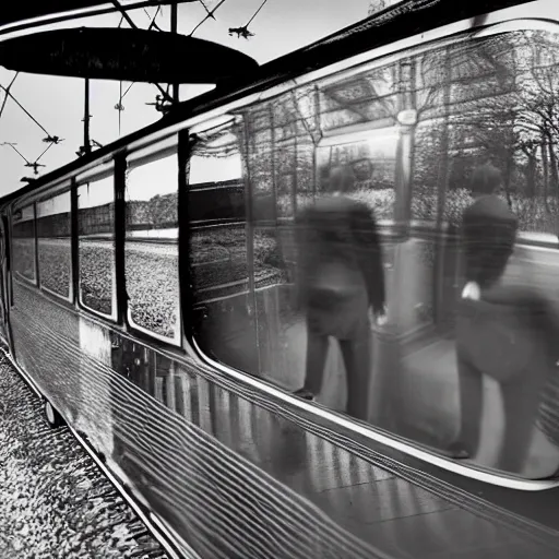 Prompt: droste effect of a train