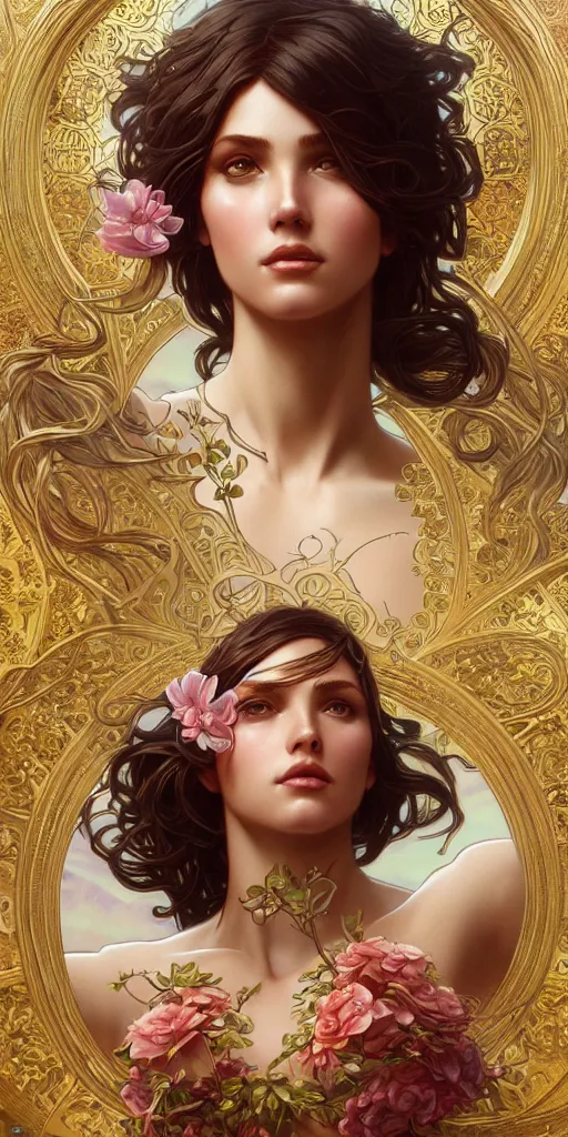 Image similar to Aphrodite, intricate, highly detailed, digital painting, artstation, concept art, smooth, sharp focus, illustration, Unreal Engine 5, 8K, art by artgerm and greg rutkowski and alphonse mucha