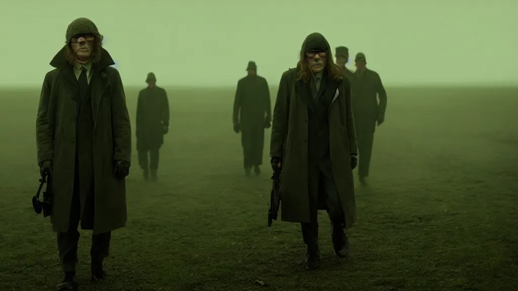 Image similar to the banana blinders film still from the movie directed by denis villeneuve with art direction by zdzis