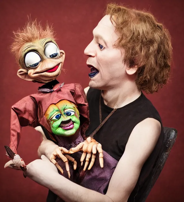 Prompt: hyper realistic photography of ventriloquist puppet, scott radke