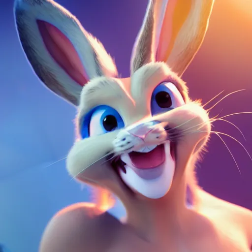 Image similar to Lola Bunny fan art, deviantart, octane render