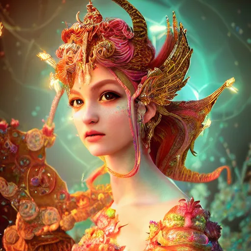 Prompt: portrait of fairy princess snake chimera, beautiful, attractive, glowing, ornate and intricate, jaw dropping, dynamic lighting, colorful, fairy tale, intricate and detailed, 4 k octane render