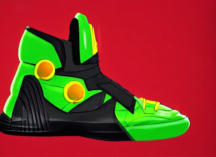 Image similar to basketball sneakers concept of she - hulk, trending on artstation, smooth, sharp focus