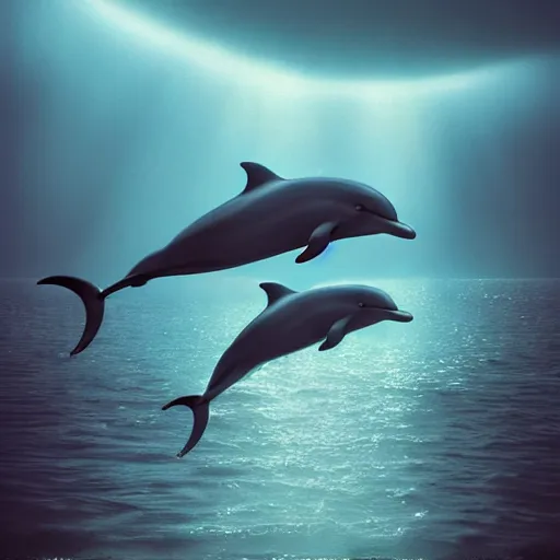 Prompt: dolphin on the sky, art by alessio albi 8 k ultra realistic, lens flare, atmosphere, glow, detailed, intricate, full of colour, led lighting, trending on artstation, 4 k, hyperrealistic, focused, extreme details, unreal engine 5, masterpiece