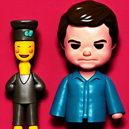 Prompt: dexter morgan 1 9 8 0 s mcdonald ’ s happy meal toys gothic