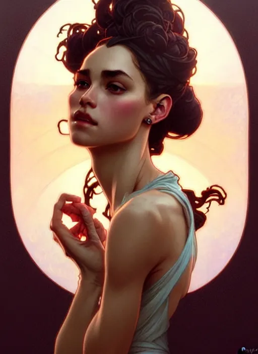 Image similar to queen, dainty wilder face, incredibly detailed face, pretty face, light dress, true anatomy, art by artgerm and greg rutkowski and alphonse mucha