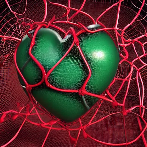 Image similar to human heart with basketball texture with net tied around it, thorns, emanating color, solemn, sacred, faith, ornate, piety, hyper-detailed intricate 3D sculpture, bernini, michelangelo, blender, hyperrealistic octane render, hyper-detailed, 8k, cinematic lighting, gothic 8k