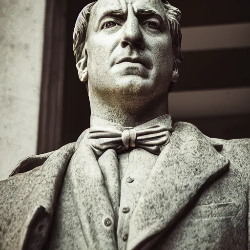 Prompt: a statue of a bust of saul goodman, photography, filmic, cinematic, dramatic, glamor shot, portrait