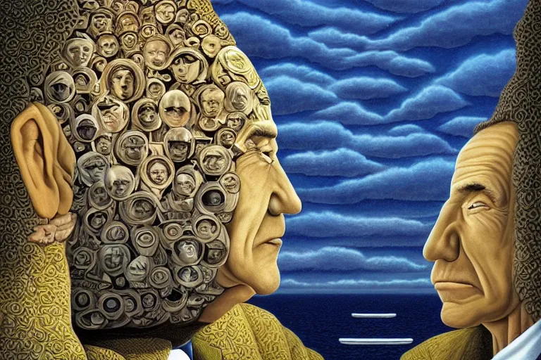 Image similar to Being John Malcovich is inside the head of John Malcovich, by Rob Gonsalves